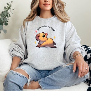 Capybara Sweatshirt: Yoga Lover Gift - Unisex Cotton Blend