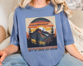 Vintage Sunset Mountain T-shirt: Nature Lover Retro Tee - Etsy