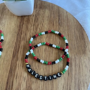 Palestine Beaded Bracelets | Palestinian Flag Bracelet | Palestine Word Bracelet | Palestine Gift