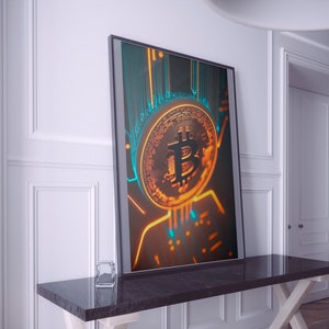 BTC Portrait. Cryptocurrency Wall Art