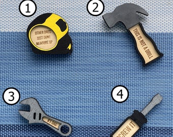Fathers Day Tool Box Magnets / Measuring Tape / Hammer / Wrench / Screwdriver / Dad Jokes