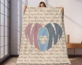 Personalized Mom Heart Blanket Mothers Day Gift, Mama Gift Retro Kid Name Blanket Custom Gift for Mom from Kid, Best Mom Ever Gift Birthday
