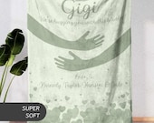 Custom Gigi Blanket With Kids Names, Personalized Gigi Hug Blanket Gift for Grandma Mothers Day Christmas Valentines Day Gift from Grandkids