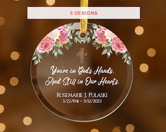 In Loving Memory Ornament Memorial Giftful, Catholic Memorial Gift Xmas, In Loving Memory Cross Plaque, Custom In Memory Of Ornament Dad Mom