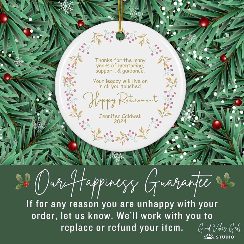 Retirement Gift for Men and Women Christmas Ornament 2024 Custom