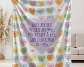 Custom Love Blanket Gift for Girlfriend Wife Husband Boyfriend Him Her, Personalized Blanket Minky Custom Blanket, Love Message Blanket