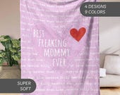 Custom Mommy Name Blanket, Personalized Blanket with Kids Names, Throw Mothers Day Gift, Mommy Gift from Kids, Best Mom Ever Birthday Gift