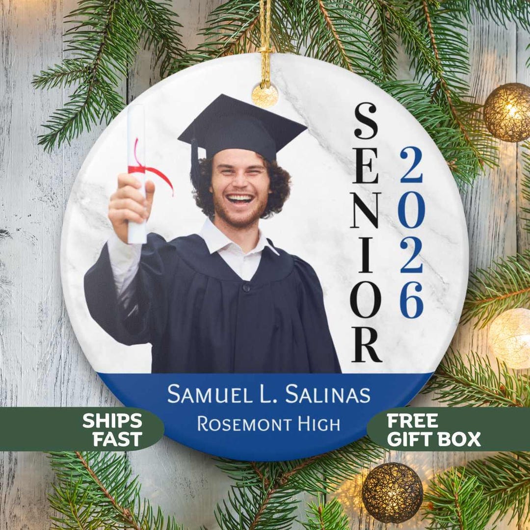 Custom Photo Senior Year Graduation Ornament, Class of 2026 High School ...