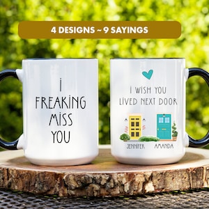 I Wish You Lived Next Door Custom Mug, Long Distance Friendship Gift, Best Friend Christmas Gifted, Missing You Gift, Miles Apart Mug