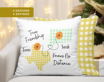 Best Friend Miles Apart Pillow Gift Custom, I Wish You Lived Next Door, Long Distance Friendship Christmas Gift, Missing You Gift, Send Love
