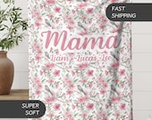 Custom Mama blanket gift Mama Name Blanket Gift with Kids Names Personalized Toile Mom Lap Blanket Bird Lover Gift for Mama from Daughter
