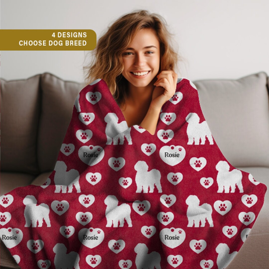 Dog Lovers Blanket, Custom Dog Blanket, Dog Photo Blanket, Dog Memory