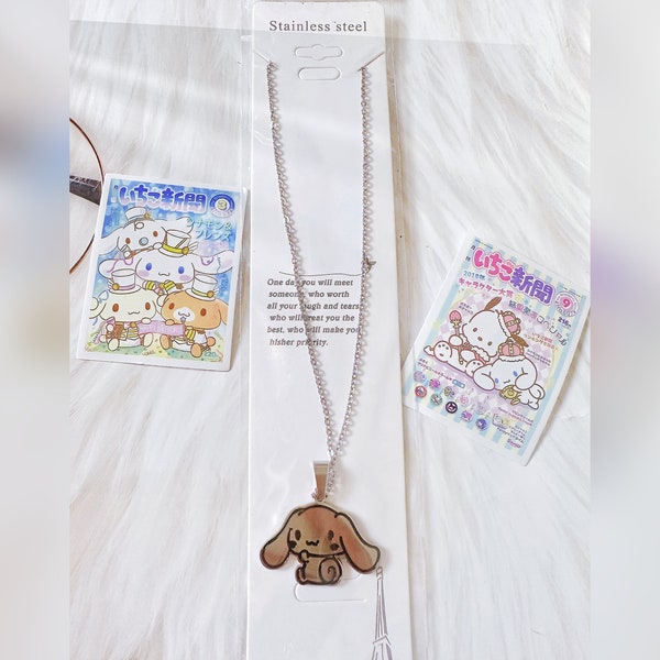 Sanrio Cartoon Cinnamoroll stainless  Steel Necklace. Sanrio InspiredCartoon Character Friendship Jewelry, Y2K, Best Friends Gift。