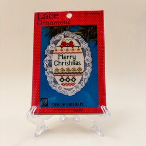 Vintage Merry Christmas Cross Stitch Ornament Kit