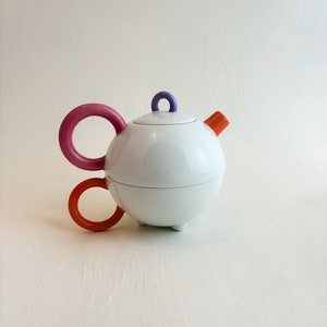 Teapot and Teacup Set - Matteo Thun Fantasia &#39;Tea for One&#39; Design Tea Set for Arzberg - Memphis Style