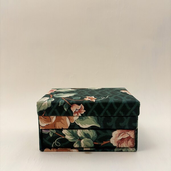 Vintage Fabric Covered Jewelry/Storage Box