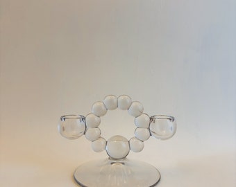 Vintage Art Deco Double Candlestick Holder by Imperial Glass