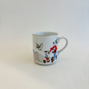 Vintage Walt Disney World Mug - Mickey Mouse, Dumbo, Goofy, Pinocchio, Thumper, Donald Duck, Pluto image 1