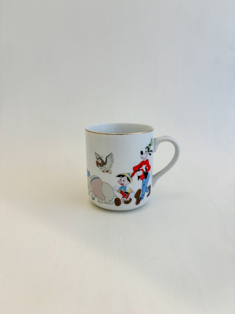 Vintage Walt Disney World Mug - Mickey Mouse, Dumbo, Goofy, Pinocchio, Thumper, Donald Duck, Pluto image 1