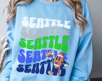 Retro Seattle Football Sweatshirt, Seattle Sweatshirt, Seattle Gift, Football LoversGift, Football Sweatshirt,  Seahawks Sweatshirt, Seattle