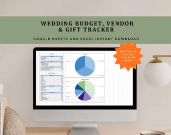 Micro-Wedding Budget, Vendor & Gift Tracker | Google Sheets Printable Template | Wedding Planner