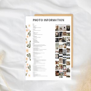 Información sobre fotografías de fuga/boda y lista de tomas para fotógrafos y camarógrafos, incluidas poses, detalles y momentos/apto para TDAH