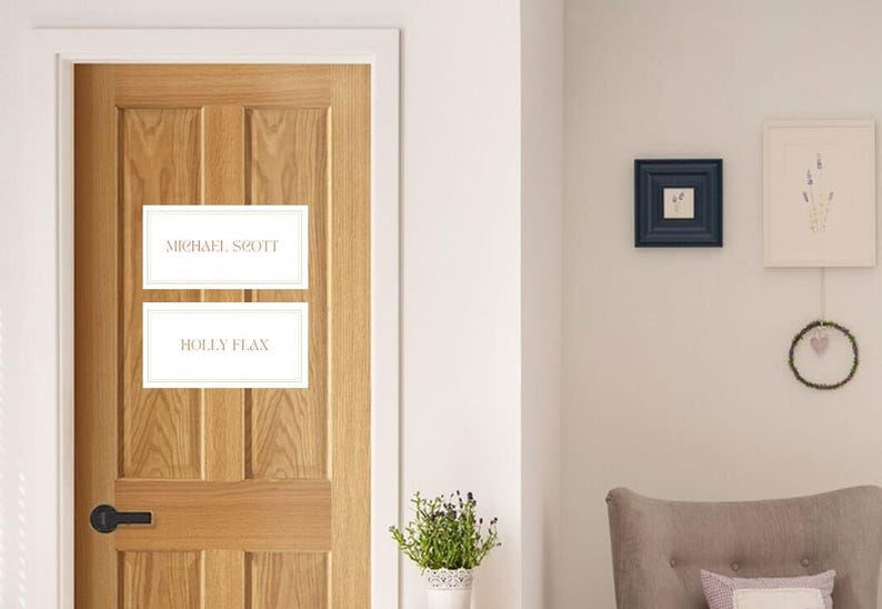 Name Signs for Bedroom Assignments | Guest Room Labels | Canva Template ...