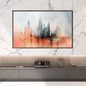 Cityscape Abstract Wall Art - Urban City Poster, Digital Print, Cityscape Painting Art Print, City Skyline Painting Urban Landscape Art