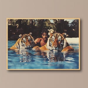 Sun-Soaked Vintage Pool Gathering – Digital Slim Aarons Inspired Artwork | Palm Springs Tigers Pool Art | Vintage Summer Vibes