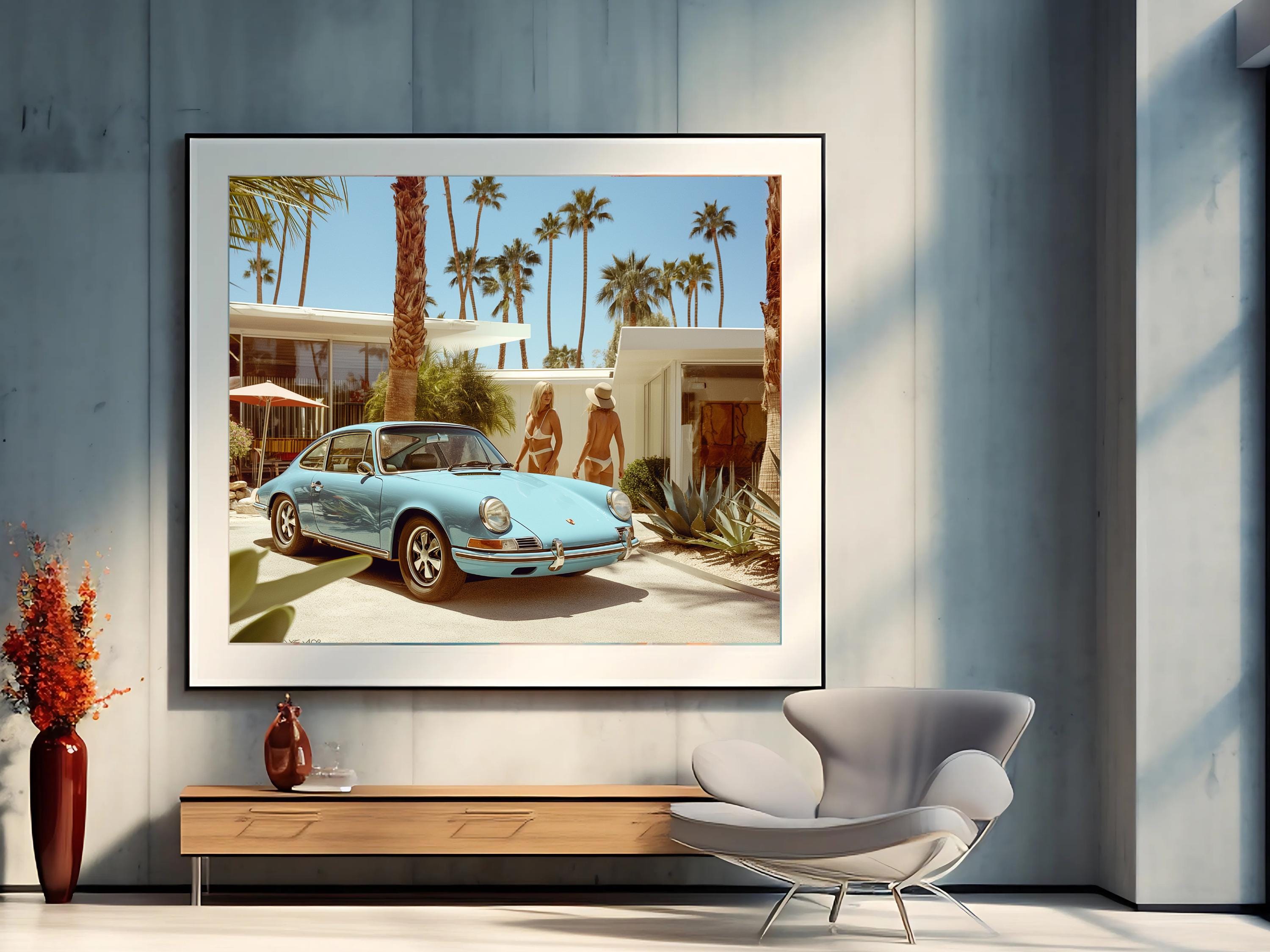 Classic Porsche Wall Art – Mid-century Modern Palm Springs Digital