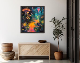 Curación caprichosa: Arte para el bienestar mental / Decoración terapéutica / Póster de autocuidado / Arte mural colorido y relajante