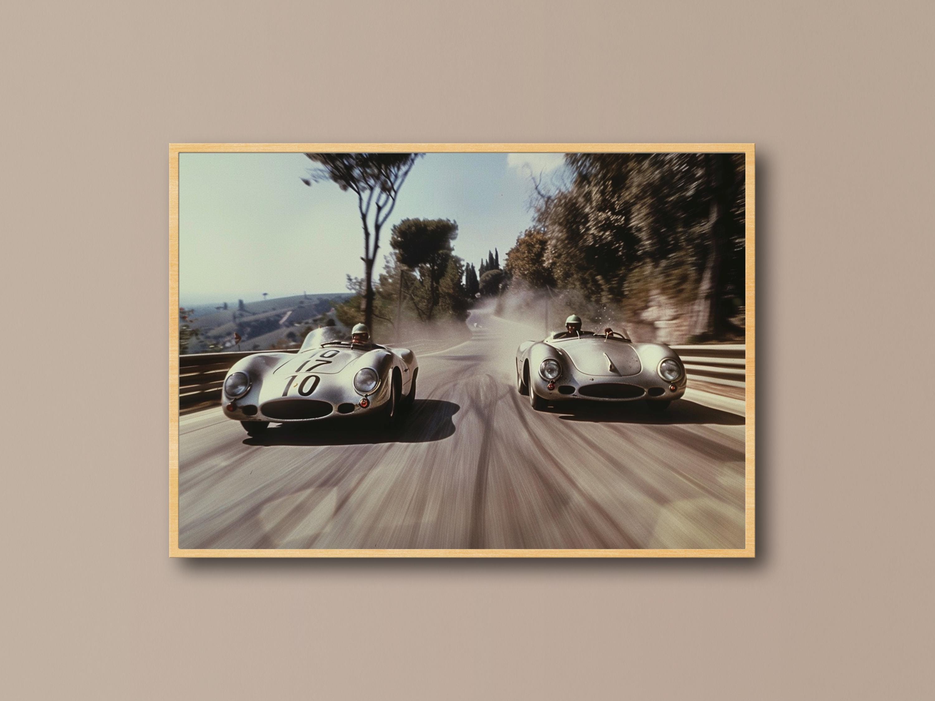 Vintage Race Car Wall Art, Classic Racing Photography, Old Money Car ...