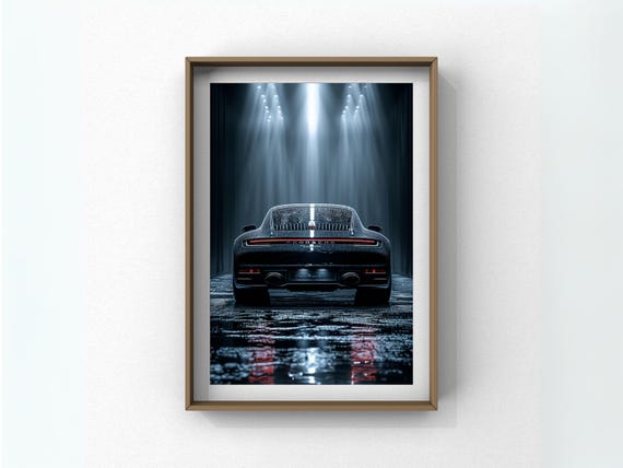 Porsche 911 Rear View Wall Art | Spotlight Automotive Print
