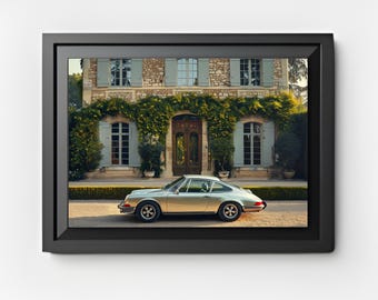 Porsche Country Estate Wall Art | Vintage Car Photography | French Manor Decor | Luxury Automotive Print | Digital Download