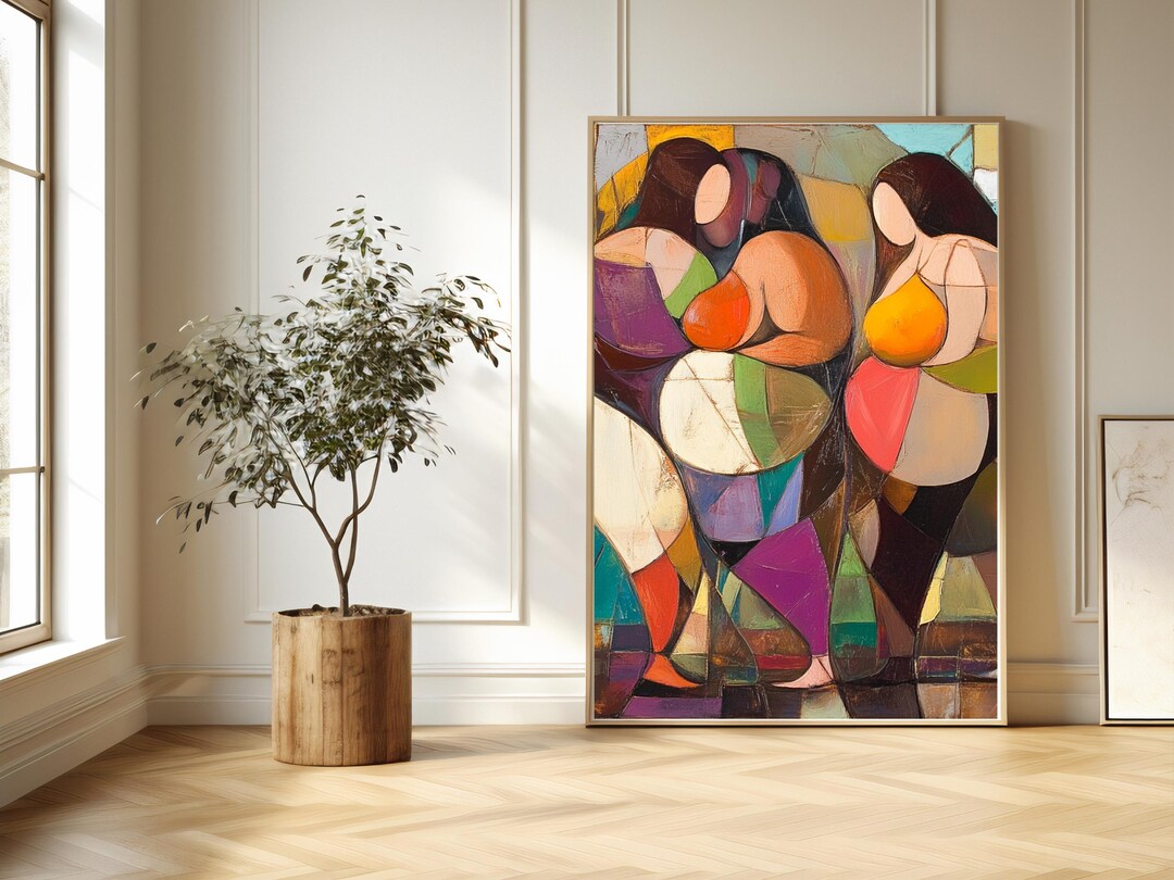 Abstract Curvy Woman Wall Art - Body Positive Oil Painting Print ...