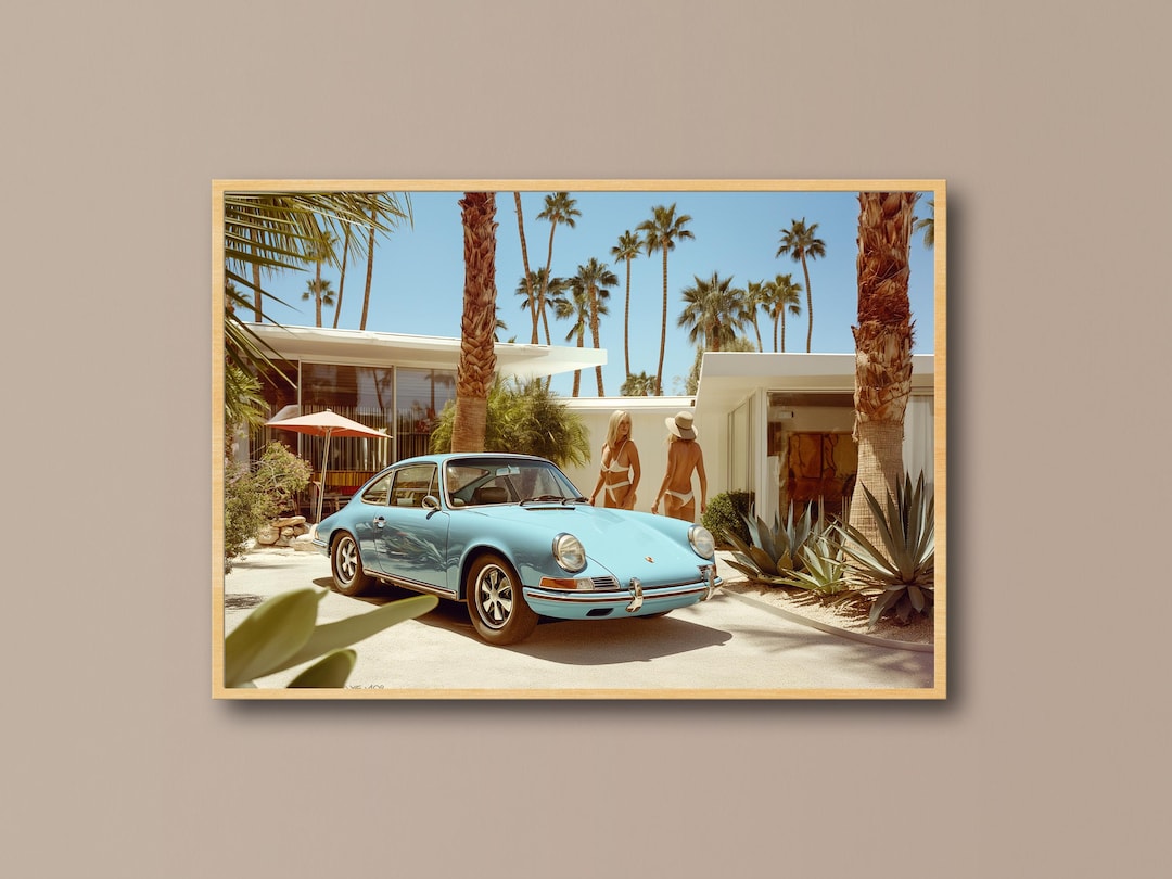 Classic Porsche Wall Art – Mid-century Modern Palm Springs Digital