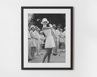 Vintage Golf Glamour Wall Art | Midcentury Sports Photography | Black & White Fashion Print | Retro Country Club Decor