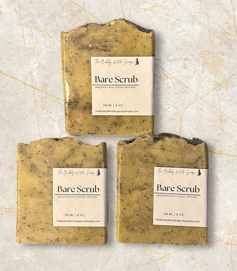 Bare Scrub No Scent or No Color Natural Soap Coffee Grounds Exfoliating