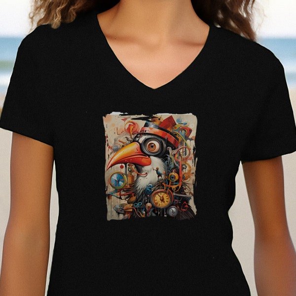 Artistic parrot - Unisex Jersey Short Sleeve V-Neck T-shirt