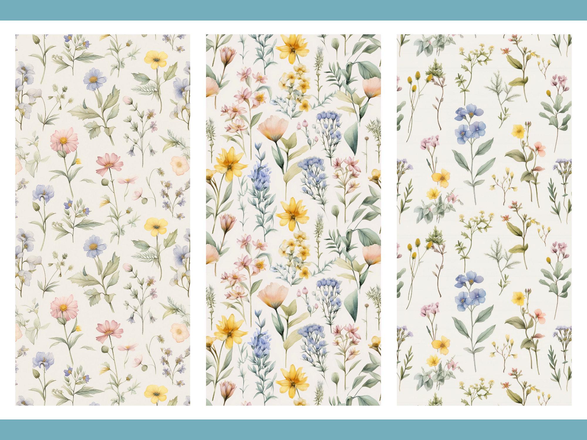 Soft Floral Digital Paper: Seamless Pattern Garden Set (digital ...