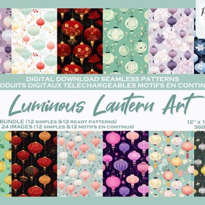 Lanterne lumière Insieme di motivi digitali, Fichier numérique, Papier digital, Motifs répétés, Produit téléchargeable, Scrapbook, Tissu