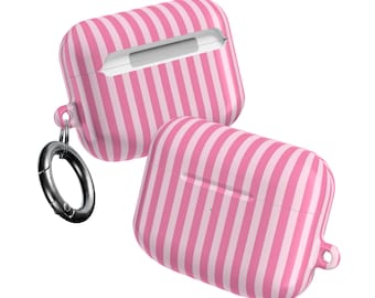 Summer in the Hamptons Pink Striped AirPods Case Gen 4 Gen 3 Gen 2 Gen1 AirPods Pro 1 Pro 2 Cute 90s Aesthetic Trendy Protective Cover