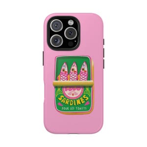 Vintage Tinned Fish Phone Case, Sardines Collage, Rustic Aesthetic, iPhone 16 15 14 13 12 11 Pro Max, Samsung Galaxy S25 S24 S23 S22 Ultra