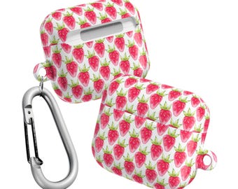 Strawberry Cute AirPods 4th Case,AirPods Pro 2 Case Cover With Keychain,Personalised Apple Airpods Pro Pro2 1st 2nd 3rd 4th Generation Case