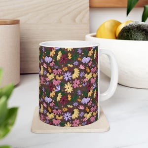 Surprise Song Piano Floral Mug Surprise Song Mug Colorful Floral Ceramic Mug for Coffee Lovers Unique Gift for Birthdays Christmas Gift