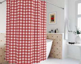 Christmas Shower Curtain Boho Holiday Plaid Bathroom Decor Fabric Shower Curtain Floral Dopamine Decor Cute Aesthetic Girly Home Farmhouse