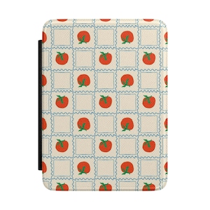 Tomatoes Kindle Case Striped E-Reader Cover Striped Kindle Paperwhite case with Strap Magnetic Back Kindle Colorsoft cover Boho Kindle Case image 1