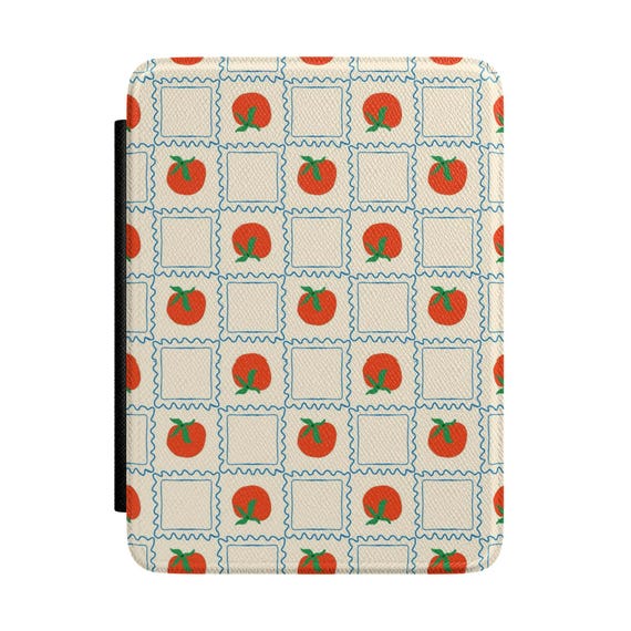 Tomatoes Kindle Case Striped E-Reader Cover Striped Kindle Paperwhite case with Strap Magnetic Back Kindle Colorsoft cover Boho Kindle Case