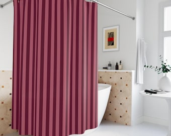 Striped Shower Curtain Boho Pink Bathroom Decor Preppy Fabric Shower Curtain Dopamine Decor Cute Aesthetic Girly Home Fun Grandmillennial