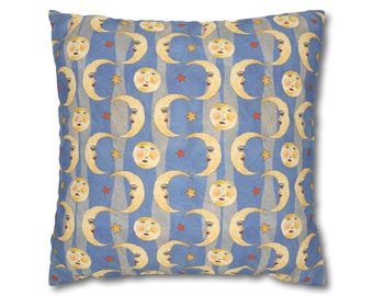 Sun and Moon Cozy Pillowcase Celestial Decor Bohemian Home Whimsigoth Decor 90s Celestial Pillow Gothic Bedding Dopamine Decor Cottage Witc